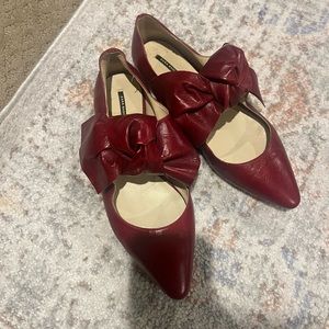 Zara Bow Red Flats